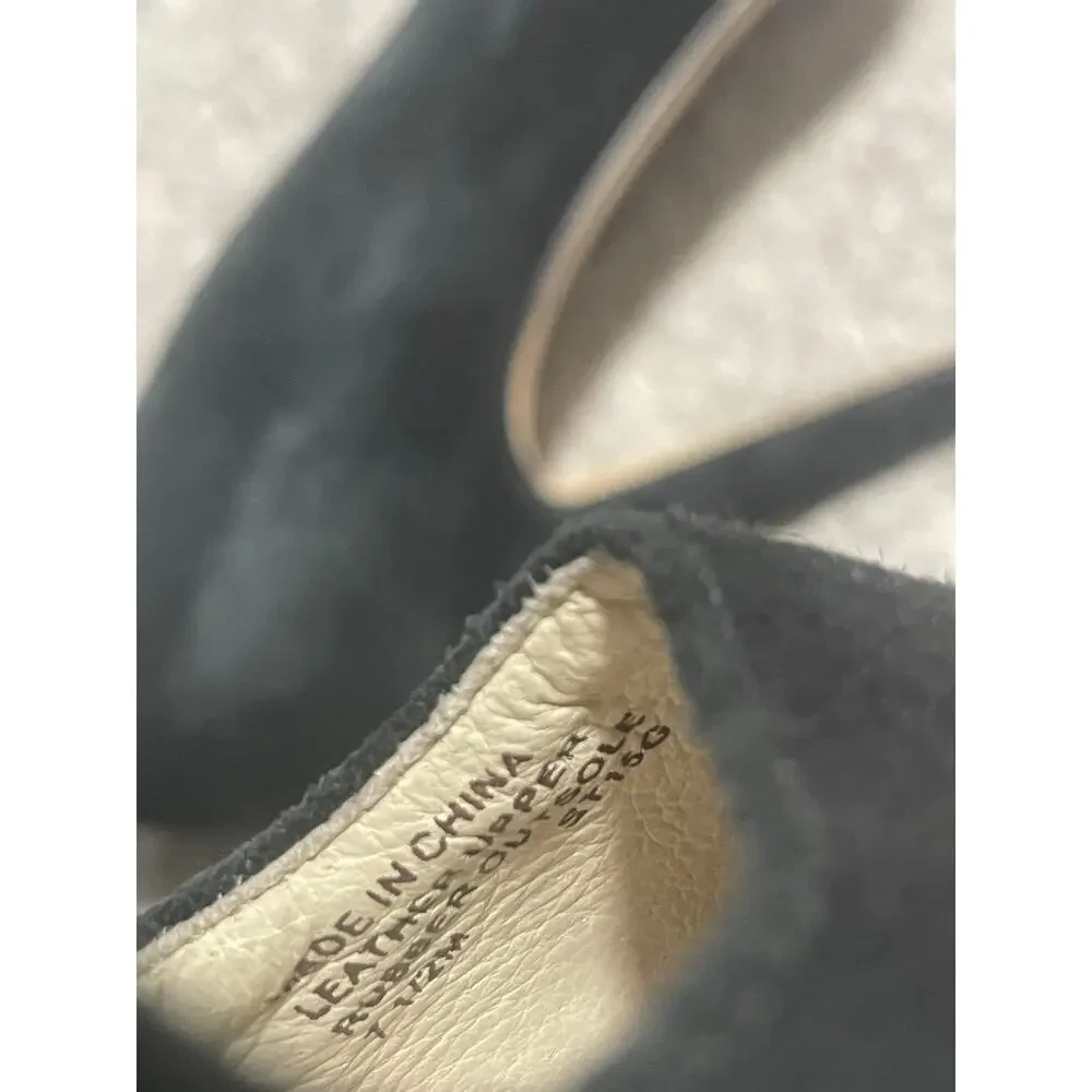 Michael Michael Kors Suede Pumps Heels Women's Size 7.5 M ST15G Leather Black